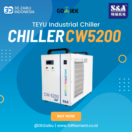 Original TEYU Industrial Chiller CW5200 TH Merek S&A Mesin Laser CO2